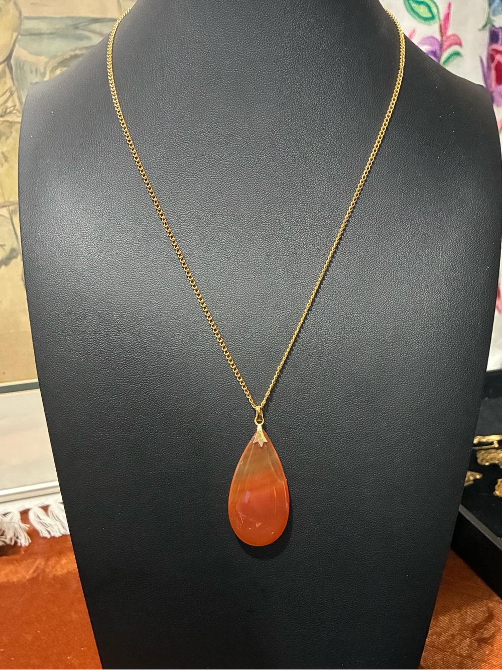 Vintage Carnelian Pendant Necklace